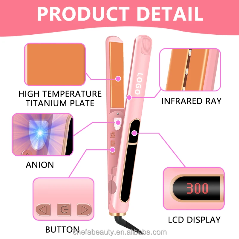 CE ROHS MCH Vendor 450 Degrees Professional Brazil Keratin Ceramic Nano Titanium Flat Iron Hair Straightener