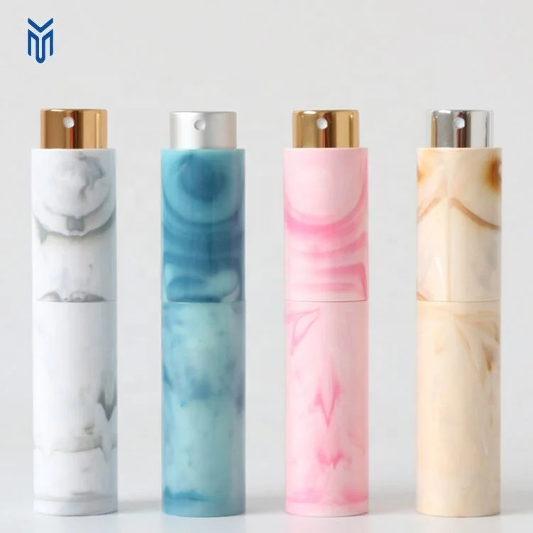 Luxury marble material mini perfume sprayer 10ml perfume glass bottle travel refillable perfume bottle with atomizer