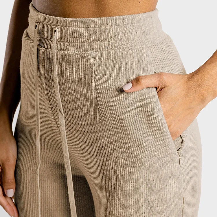 Female Wholesale Winter Fashionable New Custom Casual Track Sports Fitness Wide Woman Long Pants With Pockets