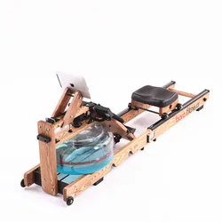 Wooden folding rowing machine Folding water resistance Household aerobic fitness equipment
