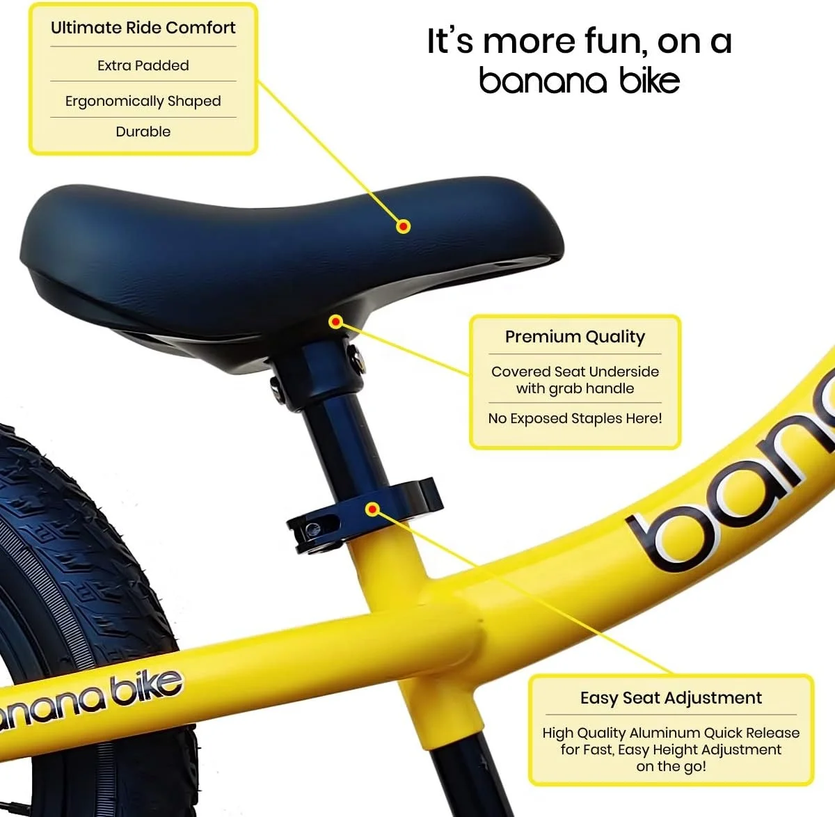 Kids Gift Toys Reinforced Frame Banana Bikes Running Bike Children Walking Balance Bicycle Bike