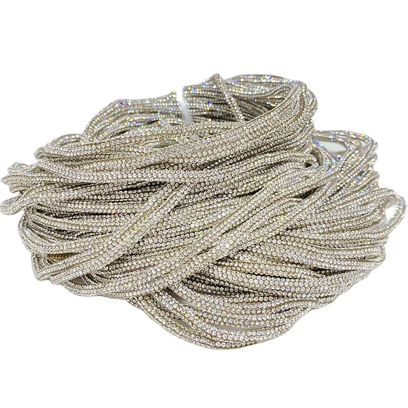 1 ярд Хрустальная трубка Хрустальная веревка страз лента стекло горный хрусталь браслет цепочка Ювелирные изделия Ремесла брелок