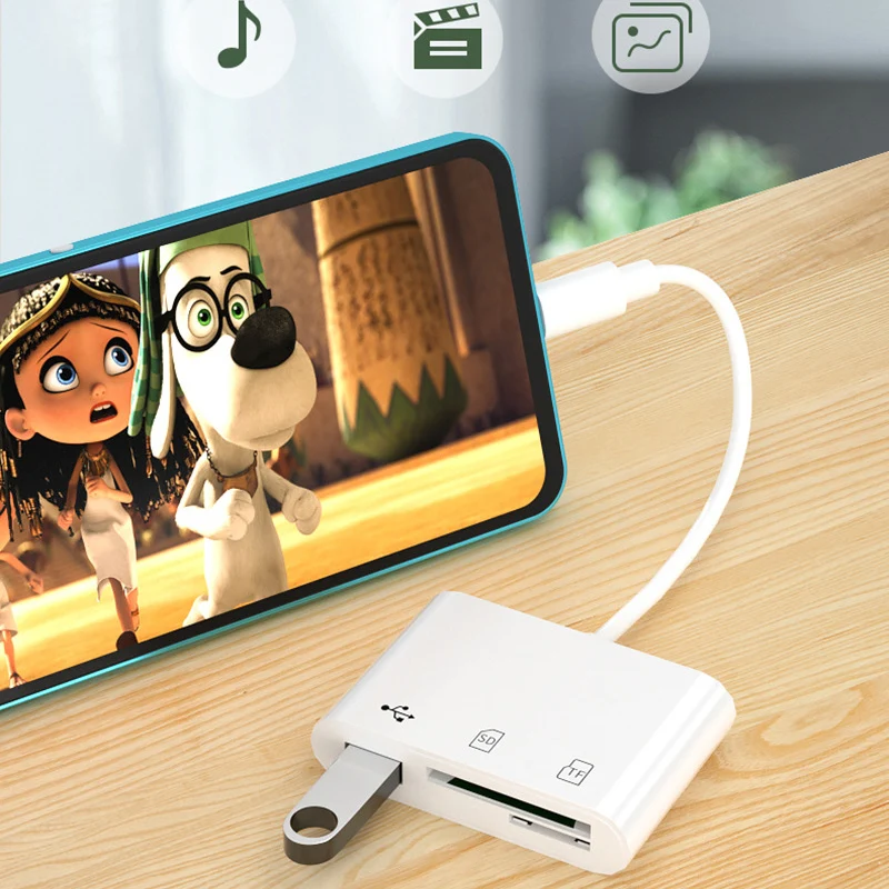 Computer Mobile phone Dual Use type c/micro usb 2.0 3 in 1 OTG card reader for USB Flash disk TF SD card Keyboard Mouse