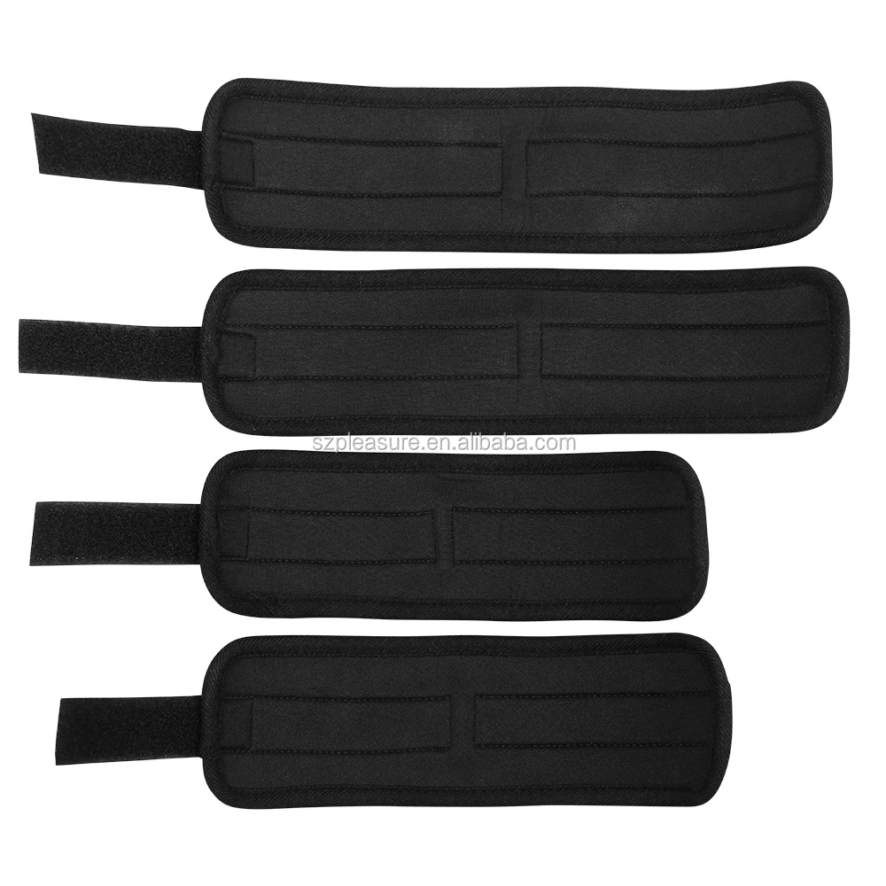 Hot Sale Black Handcuffs/Ankle Shackles Bondage Kit Sex Toy SM Nylon Cuffs Adult Men and Women Bandage BDSM for Couples