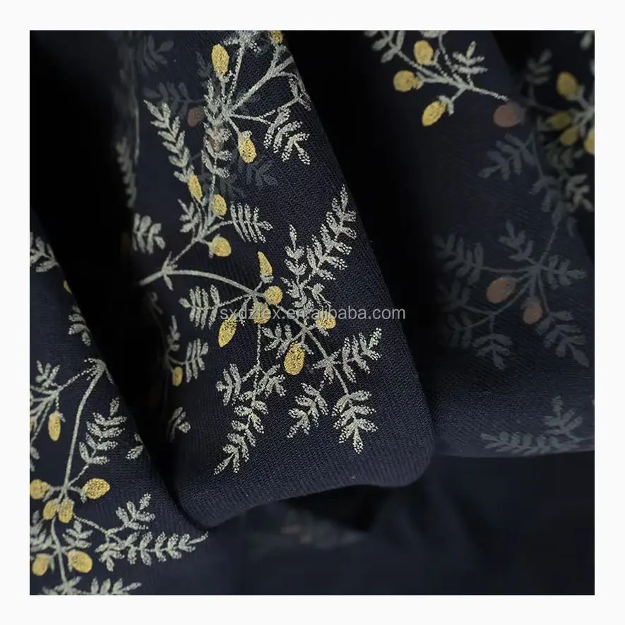 100% Cotton Double Sided Twill Printed Cinnamon Lemon Scented Floral Fabric Autumn And Winter Qipao Shirt Dress Clothing Fabric