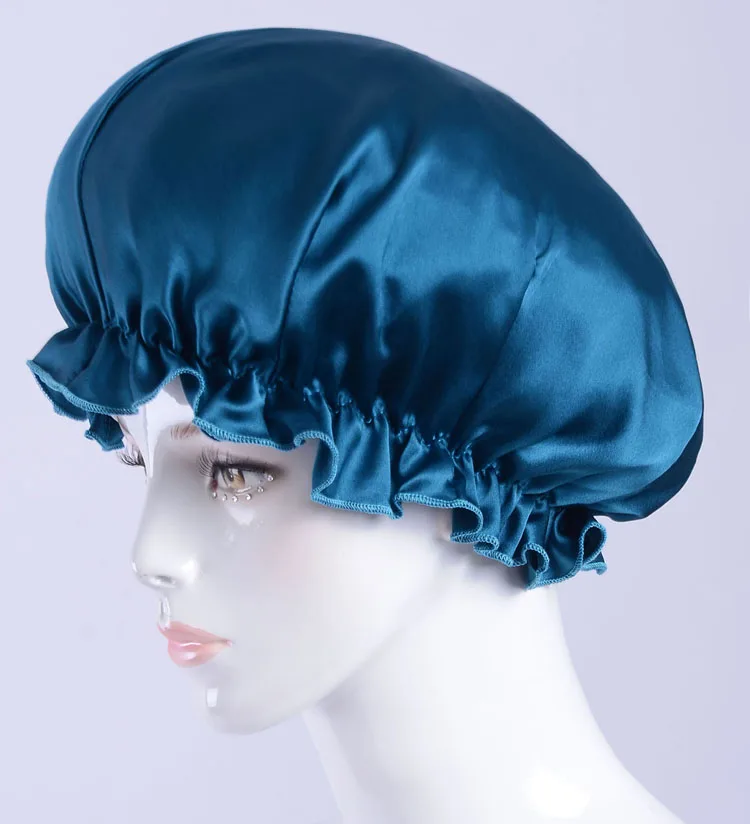 
Custom private label women elastic band real pure mulbery 100% silk hair bonnet with custom logo 