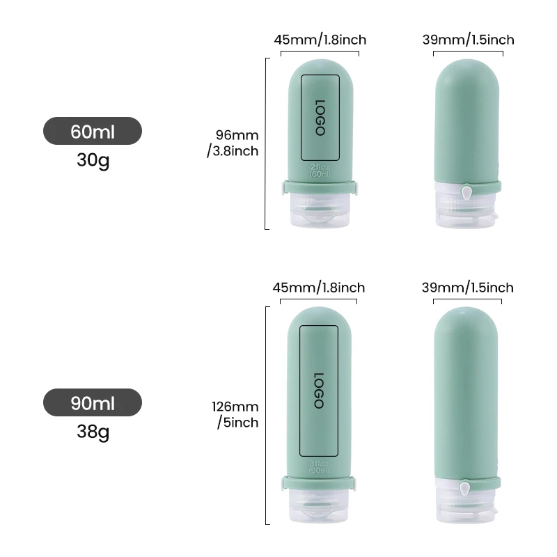 Leak-proof and Adorable TSA-approved Travel Squeeze Toiletly Bottles Reusable Lightweight Silicone Squeeze Soap Lotion Bottle