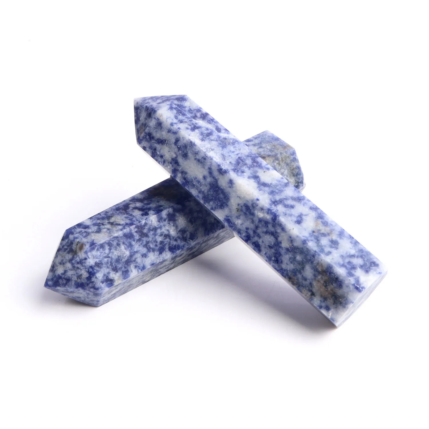 Good Quality Polished Obelisk Prism Natural Crystal Blue Spot Tower Point For Home Healing Gifts