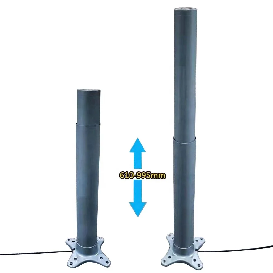 pneumatic height adjustable aluminum telescoping sit stand legs for standing desk
