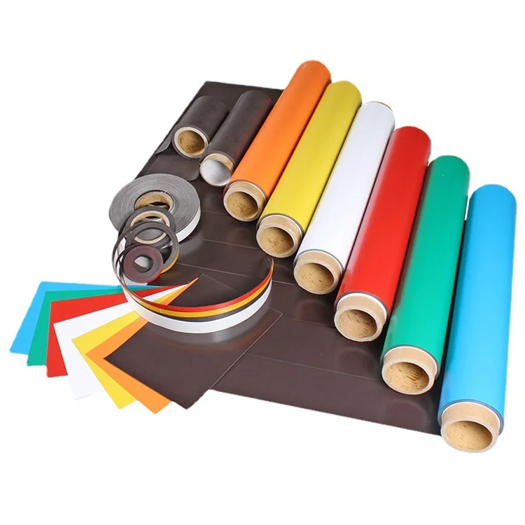 Printable Self Adhesive Magnetic Rubber Sheet Vinyl PVC Flexible Magnet In Roll