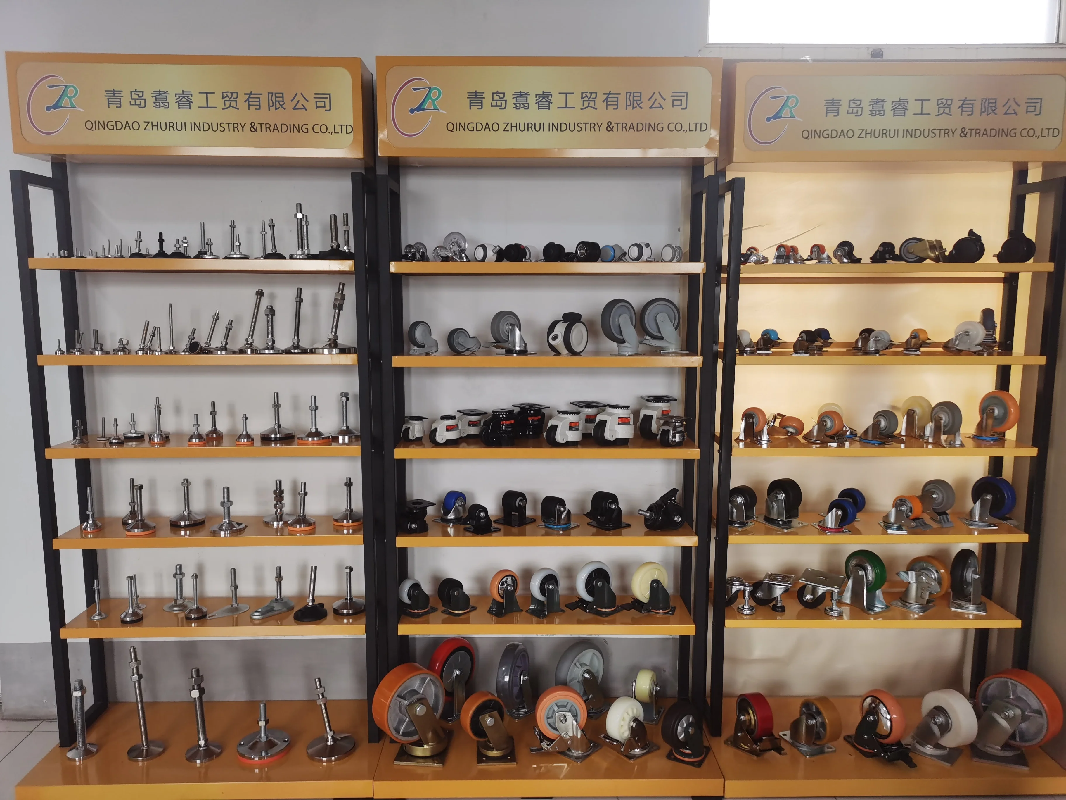 Black Height Adjustable Foot Industrial Casters Leveling Heavy Duty Caster Wheels