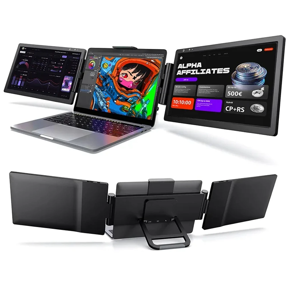 11.6 Inch Triple Portable Monitor Travel Laptop Screen Extender with External Display PC Computer Screen Extend for Parties