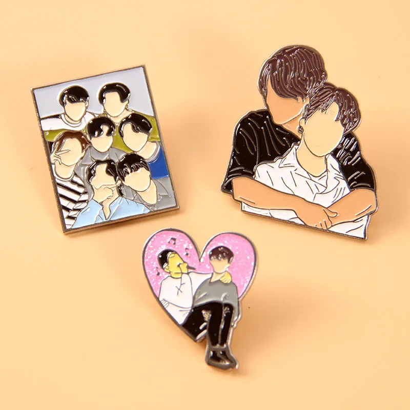 KPOP Bangtan Boys JK V JIN JIMIN SUGA RM J-HOPE Metal Enamel Pin