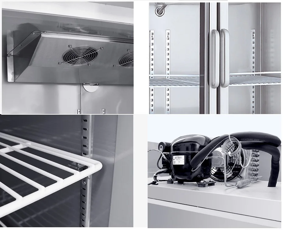 500L Stainless Steel Kitchen Refrigerator Equipment with Single Glass Door Beverage Beer Display Fridge