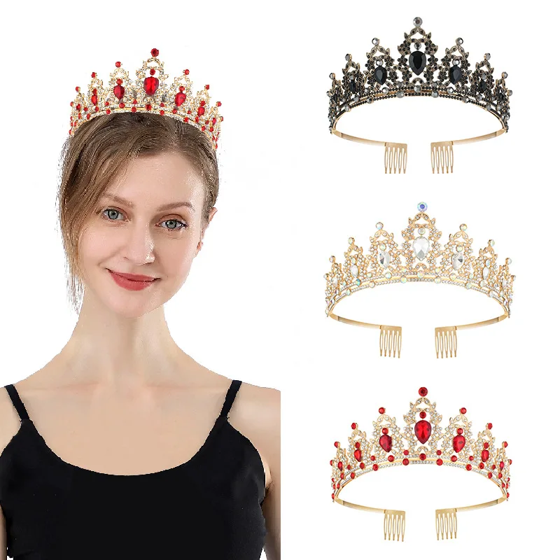 Crown tiara birthday headband set European and American party prom hair accessories bride crown wedding prom hair accessories