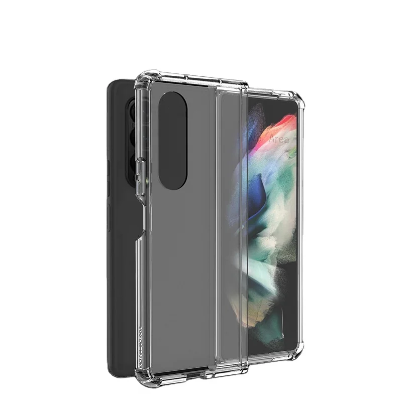 2021 New Pc acrylic Tpu Shell Hard Transparent Mobile Phone Case flip back hinge cover For samsung galaxy z fold 3 5g