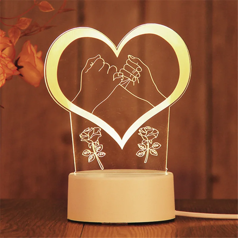 3D Colorful Light ABS Lamp Base Acrylic Led for Night 3d Illusion Christmas