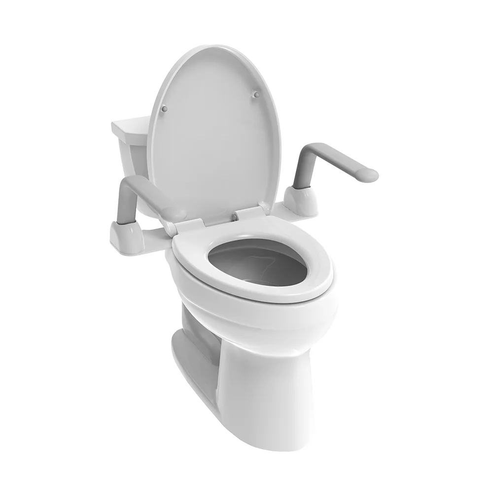 Toilet Safety Rails for Elderly, Handicap Toilet Frame with Handles  Adjustable Bathroom aluminum hand railing