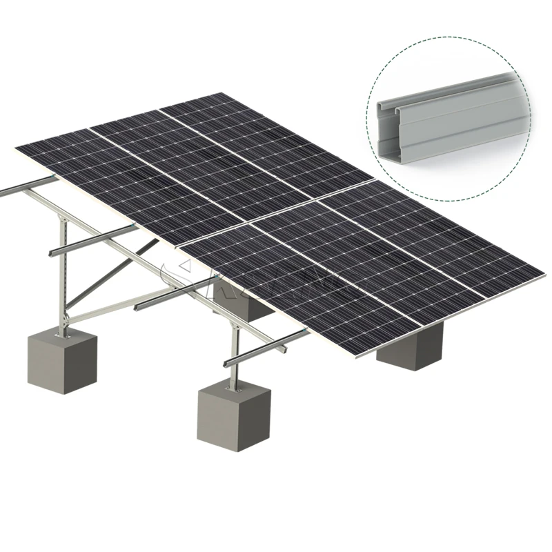 Solar Ground Mounting Bracket Carbon Steel U Shape Pile Solar Ground Bracket Solar Ground Mounting System