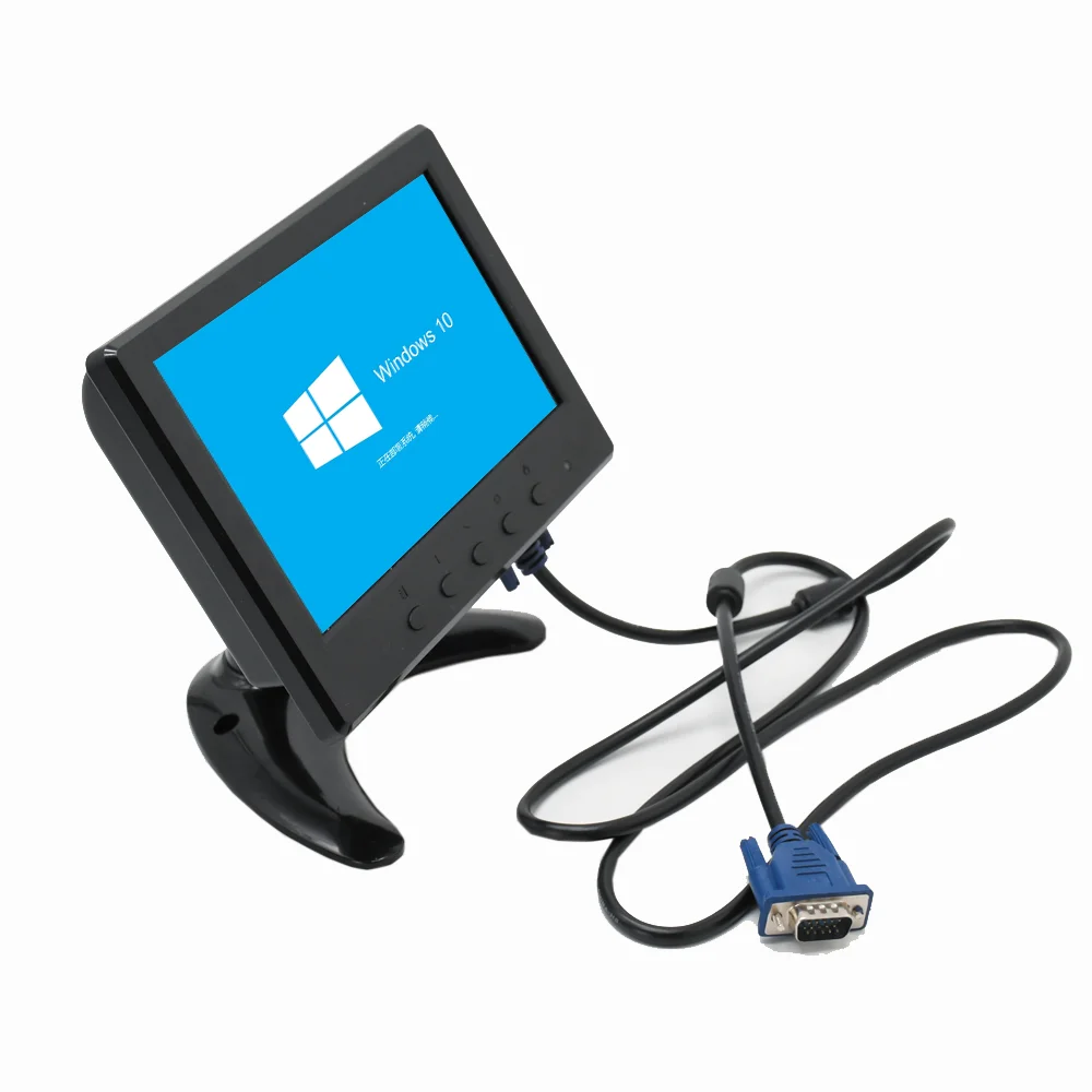 7 inch 1024*600 widescreen tft lcd computer cctv mini monitor with hd av vga