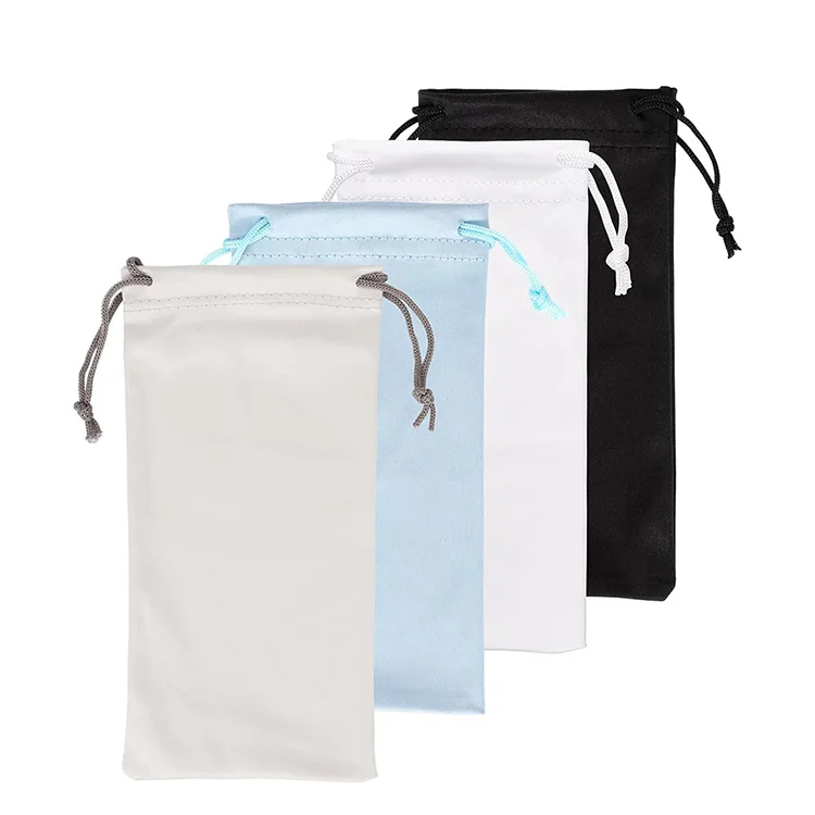 White black glasses pouch sunglasses drawstring bag for sun glasses