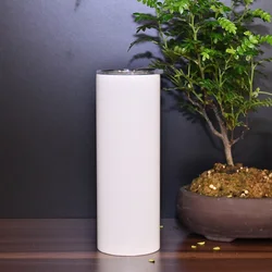 Us Warehouse 20Oz Straight White Blanks Tall Skinny Sublimation Right Angle Flat Edge Arc Double Walled Tumblers For Sublimation