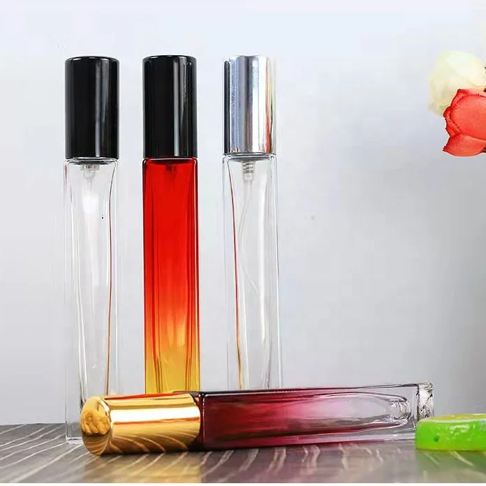 Custom Color Glass Bottle 5/10 ml Spray Empty Mini Glass Spray Bottle Sample Portable Aluminum Cap Refillable Perfume Bottle