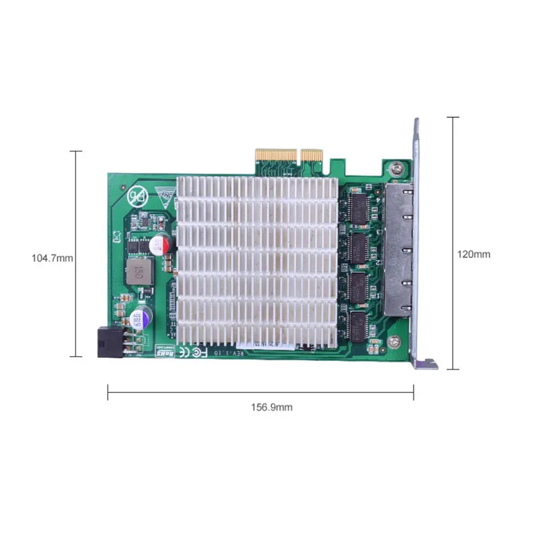 Расширение сетевой карты PCIe на 4-портовый чип I226 с блоком питания POE для получения визуальных данных