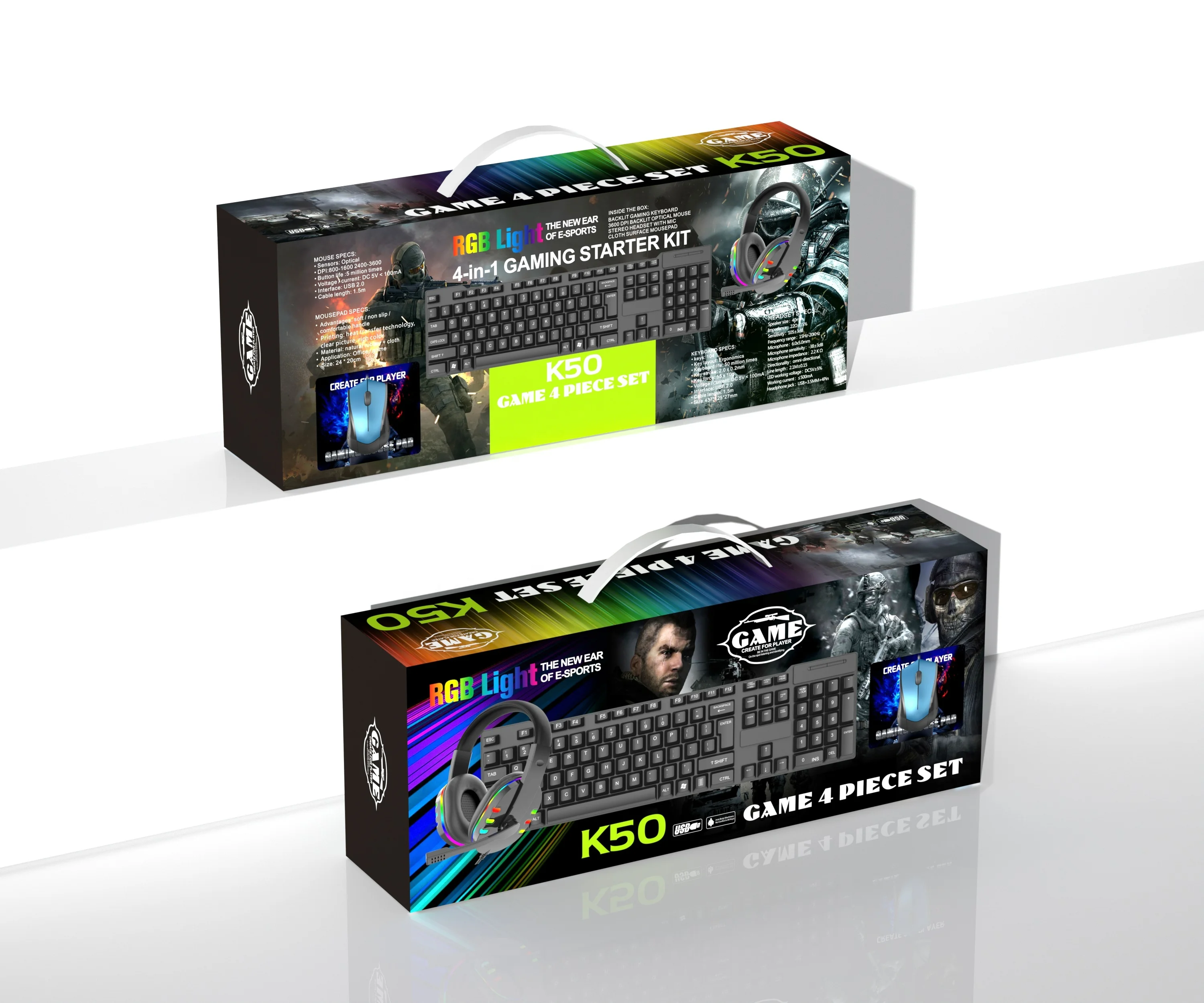 Factory wholesale mouse headset mouse pad kit gamer 4 in 1 keyboard with mouse