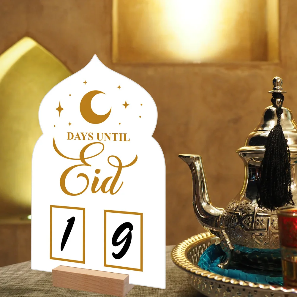 Ramadan Acrylic Pendant Countdown Handwritten Table Mirror Surface Islam Muslim Wall Sticker Eid Mubarak Countdown