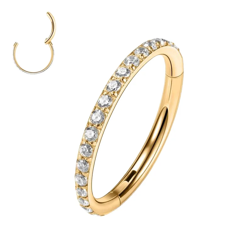 Wholesale G23 ASTM F136 Titanium Nose Piercing Fashion Nose Ring Round Hoop Clicker Earrings Piercing Jewelry