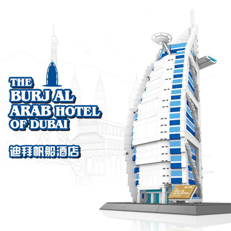 5220 Block Set Sailing Hotel Building Block Sets Plastic Building Mansion Blocks Architecture Saudi Arabia Toys For Children