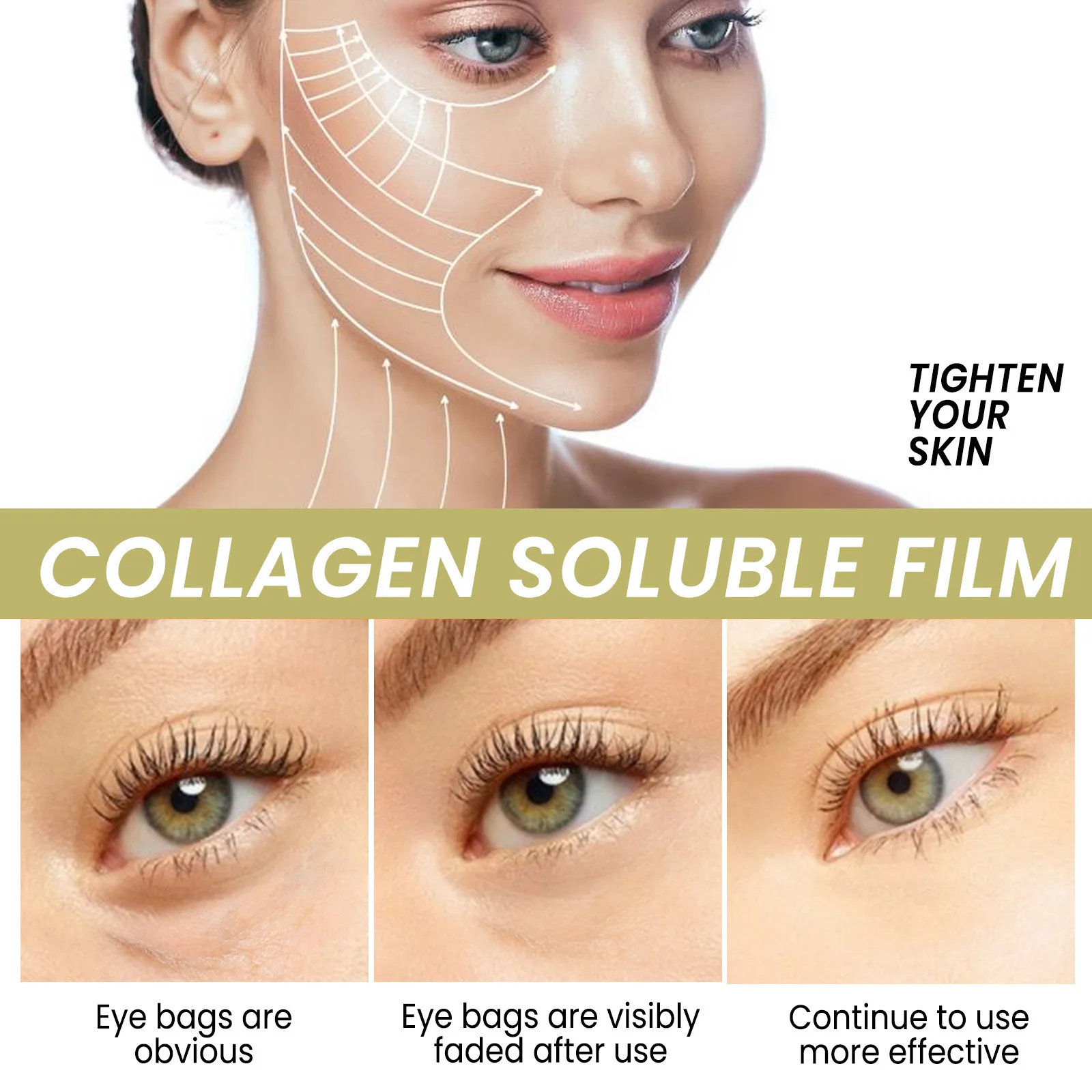 EELHOE Collagen Crystal Eye Mask Lifting Eyes Around Skin Lightening Moisturizing Collagen Eye Gel Pads