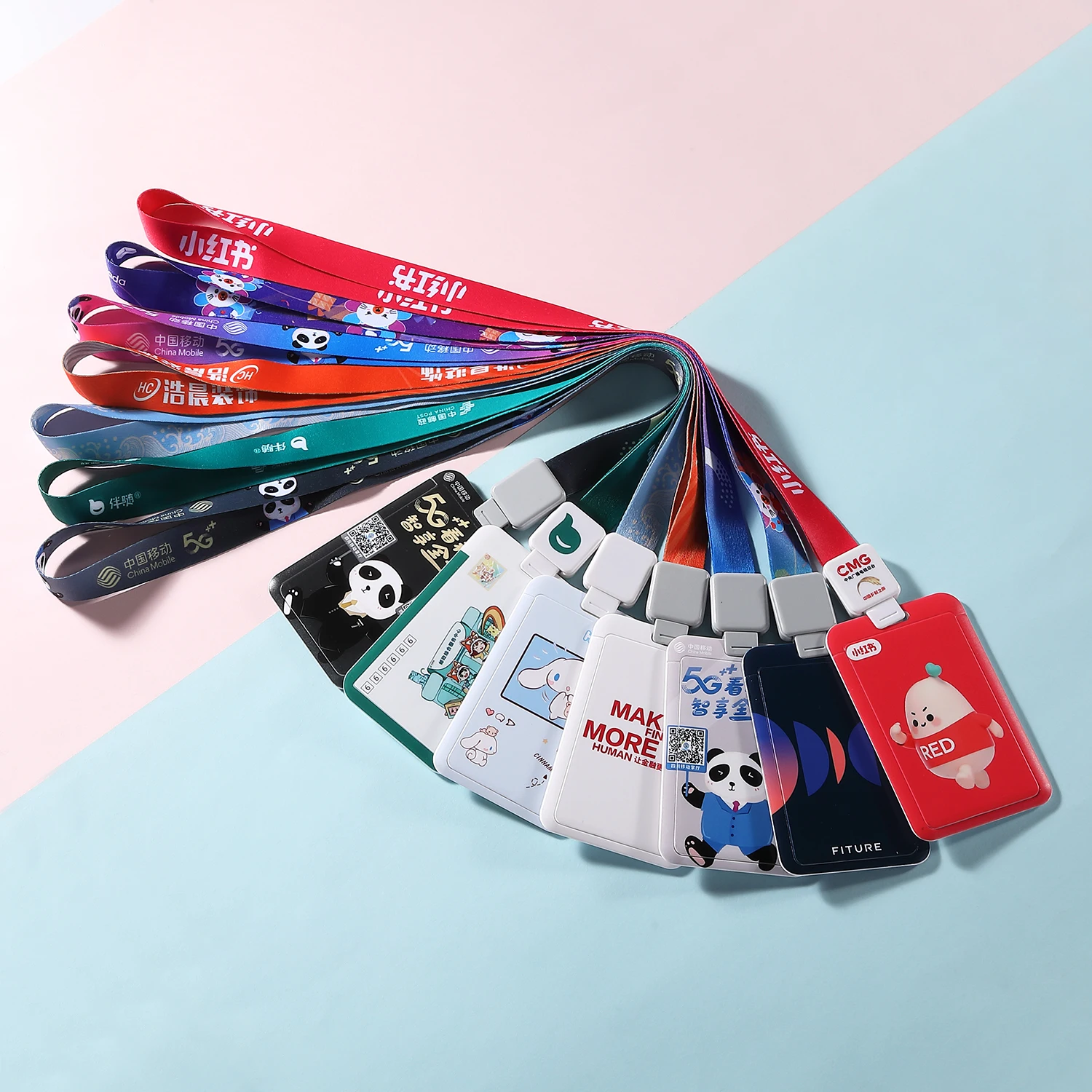 Custom Logo ABS Plastic ID Card Badge Holder for Lanyard Badge Reel