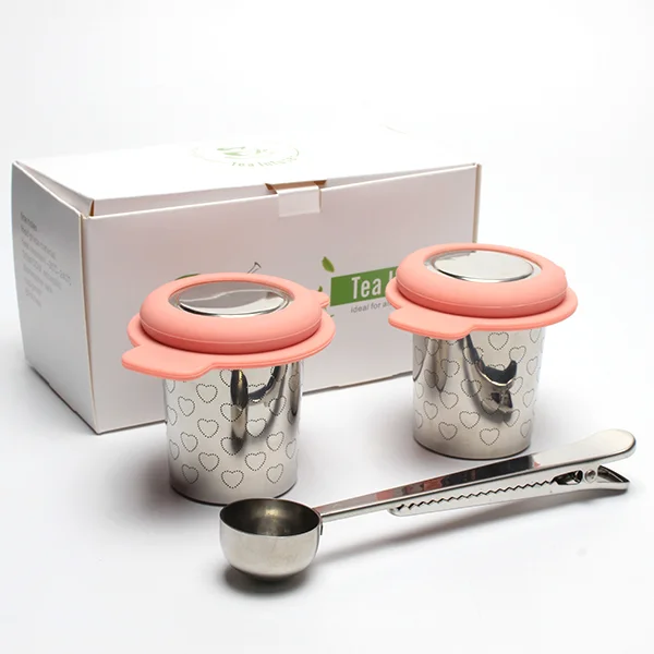 Elegant Stainless Steel Loose Leaf Tea Strainers Set Mesh Reusable Infuser