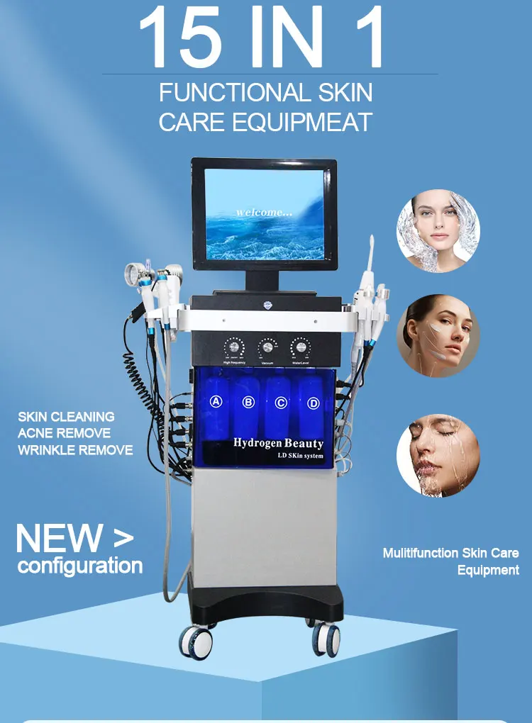 2024 Hydraulic Beauty Facial 15 In 1 machine Hydradermabrasion Diamond Beauty Machine Skin Care Machine