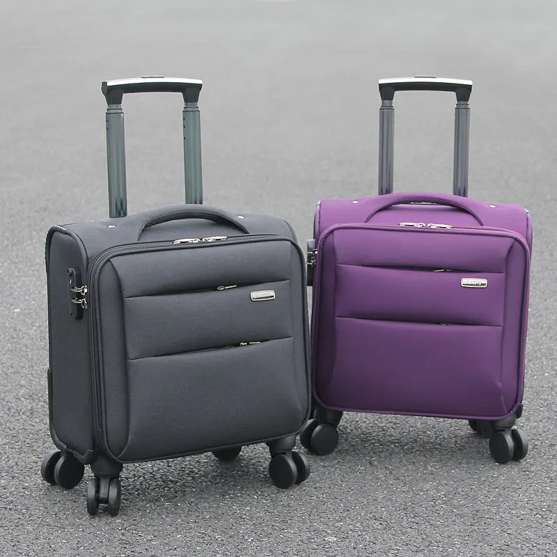 Oxford 8-Wheel luggage Bag, Carry-On 12 14 16 18-Inch,Expandable Luggage,   purple cabin suitcase