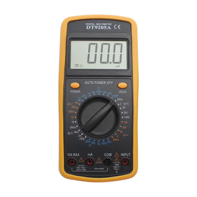 DT9205 Digital Multimeter AC DC Ammeter Volt Ohm Tester Meter Multimetro Lcd Display Multimeter