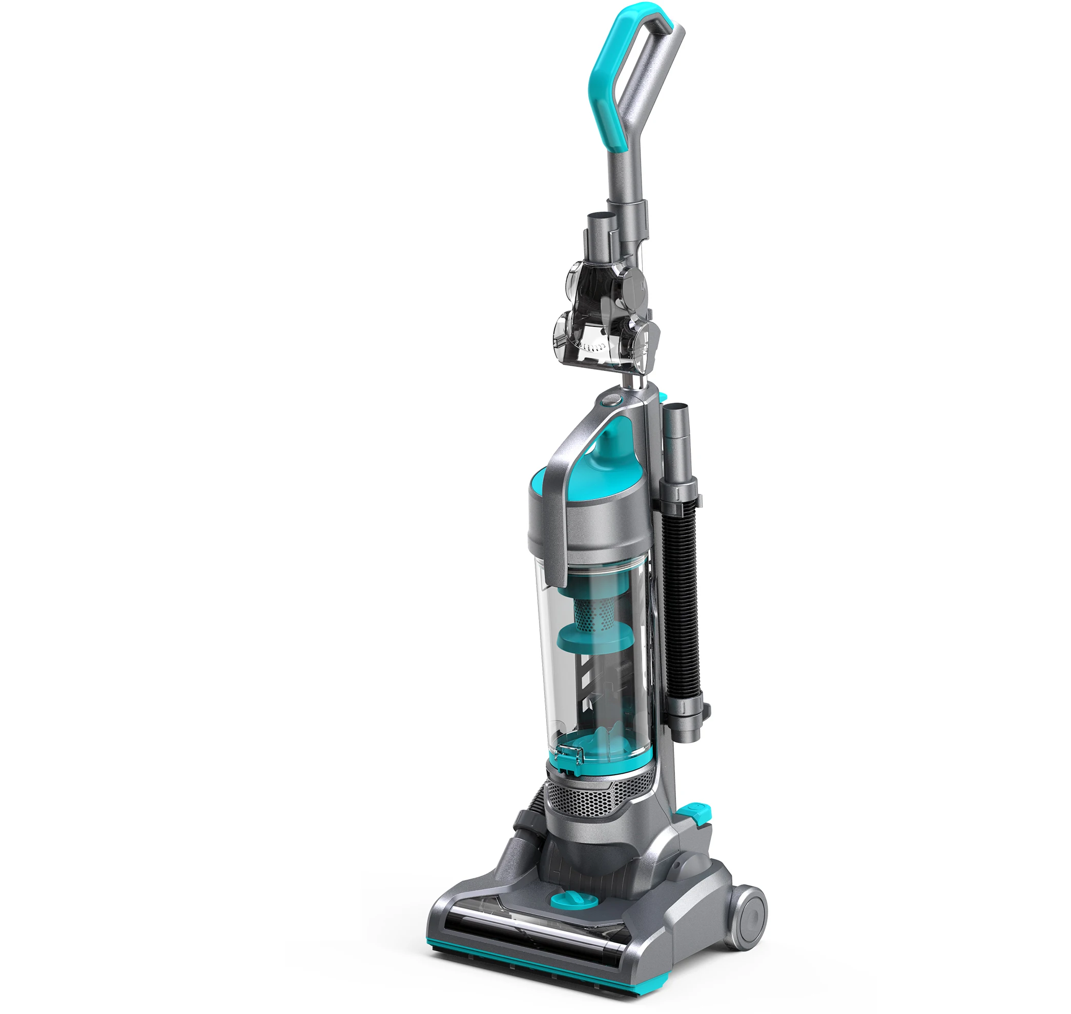upright home vacuum cleaner with small extra turbo brush on body