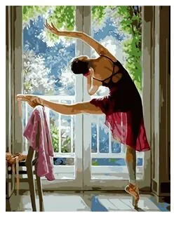 Factory Hot sale Handmade Oil Paintings A ballerina in a red dress wall art canvas picture Figure & Portrait Paintings