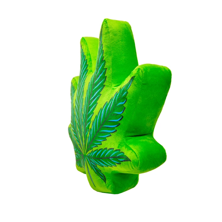 Wholesale Green Leaves Shaped Plush Pillow Cushions Factory Custom Plush Stuffed Green Leaf Pillow