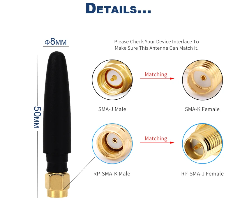 Long Range Signal Receiver Wireless 433 mhz Antena Sma Indoor Router Rubber Duck 2.4ghz 5.8ghz Wifi Small Pepper Antenna