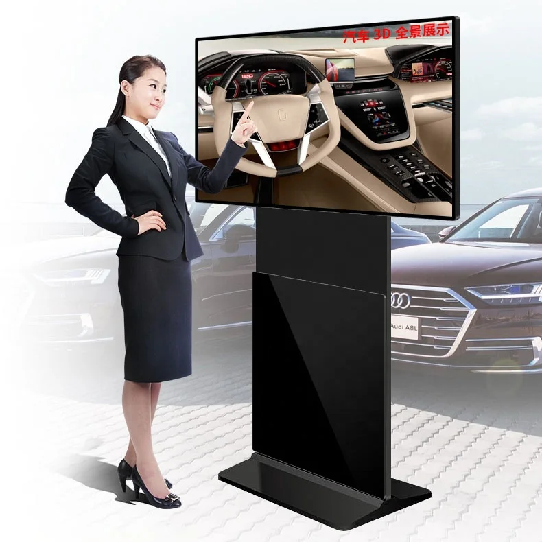 Free standing 43 inch 55 inch indoor Android WIFI network LCD LED signage AD player display with rotating screen function