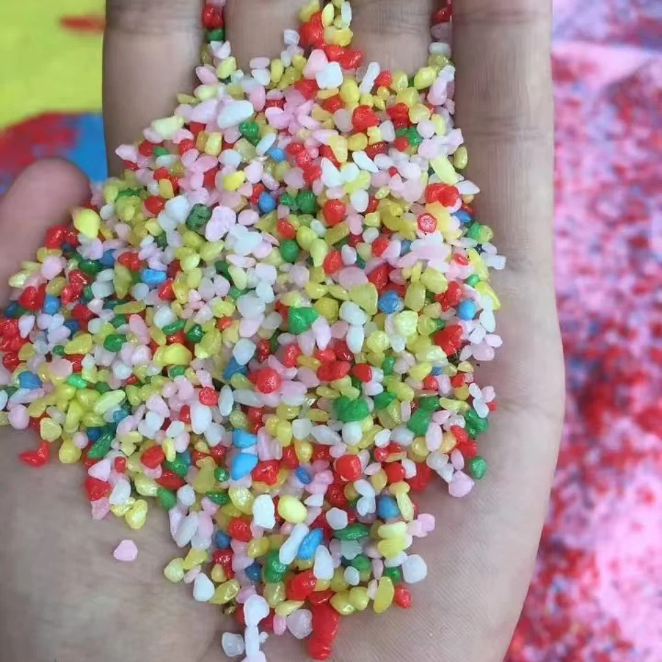 Superior quality multicolored stones salt lake multicolor color stone multicolor glass stones for outside