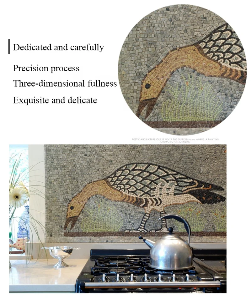Modern wholesale mosaic tiles Mosaic Wallpaper 3d Art Murals Picture backsplash kitchen tiles mural mosaic tile for kitchen