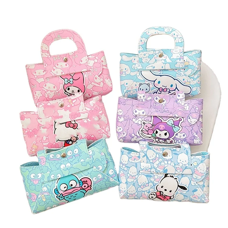 JM  Mini Zero Wallet Cute Melody Handheld PU Coin Earphone Storage Bag Cinnamoroll Handbag