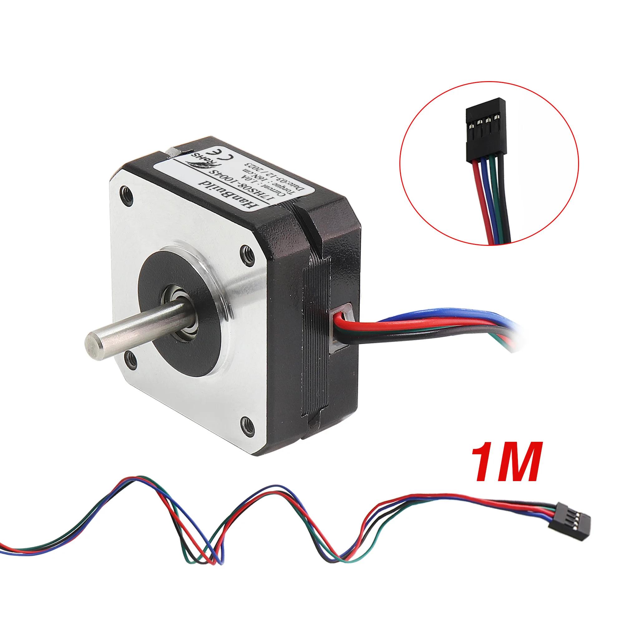 HanBuild 1.8 Degree Nema17 Stepper Motor 1.0A 16N.cm 4-Lead 2 Phase 17HS08-1004S 42 Stepper Motor For CNC Extruder 3D Printer