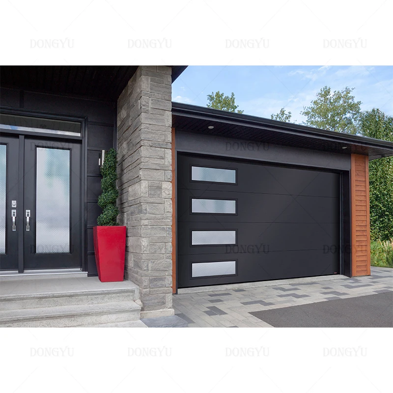 Aluminium Garage Door Sectional Modern Industrial Automatic Aluminum Glass Bifold Garage Door