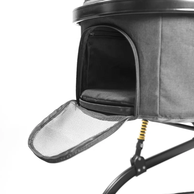 Easy One-Hand Fold Luxury Pet Dog Stroller 4 Wheels Pet Stroller Travel Folding Carrier