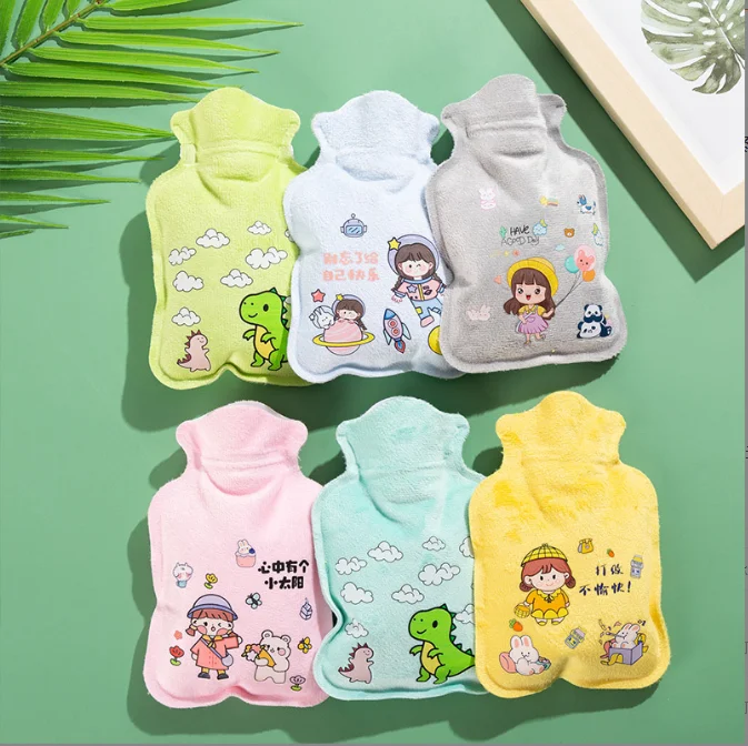 Cute water filled hot water bags Wholesale cartoon pvc hand warmers Logo winter gifts Small water warmers